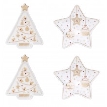 Кт/4 порцеланови поставки за чай Christmas Lights